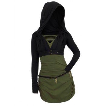 Thumbs Hole Hooded Crop Top And Ladder Ruched Belted Mini Tank Dress Two Piece Set, Deep green
Thumbs Hole Hooded Crop Top And Ladder Ruched Belted Mini Tank Dress Two Piece Set, Deep green