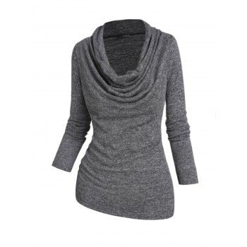 Heather Sweater Pullover Sweater Cowl Neck Draped Long Sleeve Casual Sweater, Gray
Heather Sweater Pullover Sweater Cowl Neck Draped Long Sleeve Casual Sweater, Gray