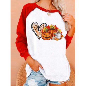 Halloween Sweatshirt Contrast Colorblock Pumpkin Heart Floral Print Long Sleeve Sweatshirt, Red
Halloween Sweatshirt Contrast Colorblock Pumpkin Heart Floral Print Long Sleeve Sweatshirt, Red