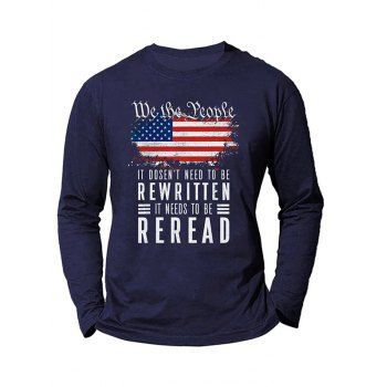American Flag Slogan Letter Print Graphic T-shirt Cotton Long Sleeve Round Neck Tee, Cadetblue
American Flag Slogan Letter Print Graphic T-shirt Cotton Long Sleeve Round Neck Tee, Cadetblue