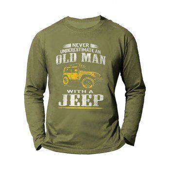 OLD MAN WITH A JEEP Slogan Print Graphic Cotton T-shirt Long Sleeve Round Neck Casual Tee, Army green
OLD MAN WITH A JEEP Slogan Print Graphic Cotton T-shirt Long Sleeve Round Neck Casual Tee, Army green