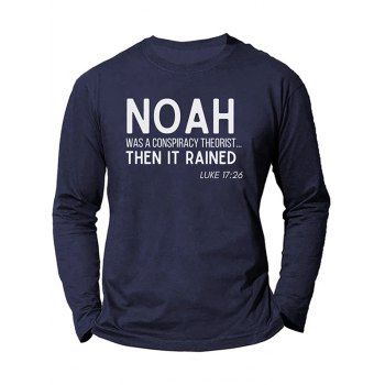 Contrasting Letter Slogan Print Cotton T-shirt Long Sleeve Round Neck Tee, Cadetblue
Contrasting Letter Slogan Print Cotton T-shirt Long Sleeve Round Neck Tee, Cadetblue