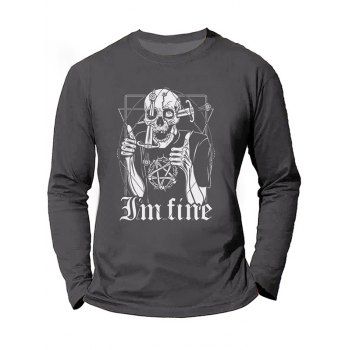 Graphic T Shirt Halloween T Shirt Skull Letter Print Round Neck Long Sleeve Tee, Gray
Graphic T Shirt Halloween T Shirt Skull Letter Print Round Neck Long Sleeve Tee, Gray