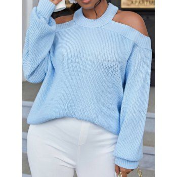 Plus Size Sweater Textured Sweater Plain Color Cut Out Crossover Long Sleeve Cold Shoulder Sweater, Light blue
Plus Size Sweater Textured Sweater Plain Color Cut Out Crossover Long Sleeve Cold Shoulder Sweater, Light blue