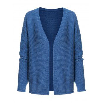 Plain Color Sweater Textured Cardigan Cable Knit Open Front Long Sleeve Cardigan, Blue
Plain Color Sweater Textured Cardigan Cable Knit Open Front Long Sleeve Cardigan, Blue