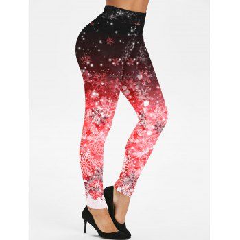 Christmas Leggings Ombre Snowflake Print High Waisted Skinny Long Leggings, Red
Christmas Leggings Ombre Snowflake Print High Waisted Skinny Long Leggings, Red
