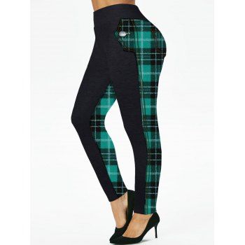 Plus Size Leggings Christmas Leggings Plaid Print High Waisted Long Skinny Leggings, Green
Plus Size Leggings Christmas Leggings Plaid Print High Waisted Long Skinny Leggings, Green