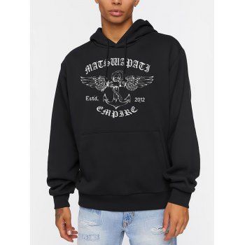Wing Letter Pattern Hoodie Kangaroo Pocket Drawstring Long Sleeve Sweatshirt With Hood, Black
Wing Letter Pattern Hoodie Kangaroo Pocket Drawstring Long Sleeve Sweatshirt With Hood, Black