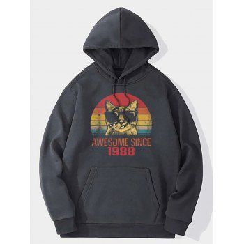 AWESOME SINCE Cat Graphic Hoodie Kangaroo Pocket Drawstring Casual Hoodie, Dark gray
AWESOME SINCE Cat Graphic Hoodie Kangaroo Pocket Drawstring Casual Hoodie, Dark gray