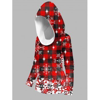 Christmas Hoodie Plaid Star Snowflake Pattern Long Sleeve Sweatshirt With Hood, Red
Christmas Hoodie Plaid Star Snowflake Pattern Long Sleeve Sweatshirt With Hood, Red