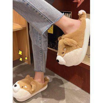 Cute Dog Faux Fur Slippers Thick Platform Warm Indoor Winter Slippers, Light coffee
Cute Dog Faux Fur Slippers Thick Platform Warm Indoor Winter Slippers, Light coffee