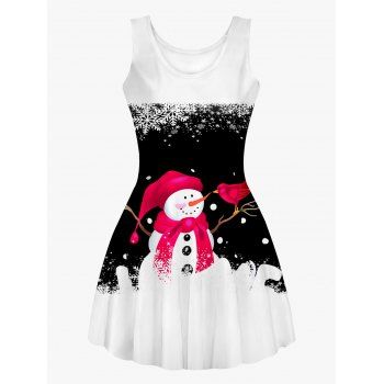 Cute Snowman Bird Snowflake Print Christmas Dress Sleeveless High Waist Mini Cami Dress, Multicolor
Cute Snowman Bird Snowflake Print Christmas Dress Sleeveless High Waist Mini Cami Dress, Multicolor