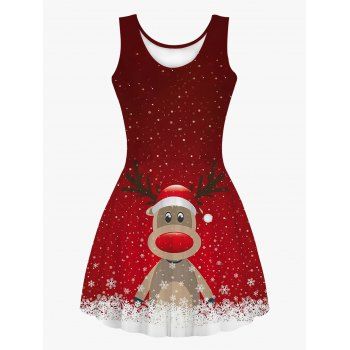 Christmas Cute Elk Snowflake Ombre Print Mini Dress Sleeveless Scoop Neck Cami Dress, Multicolor
Christmas Cute Elk Snowflake Ombre Print Mini Dress Sleeveless Scoop Neck Cami Dress, Multicolor