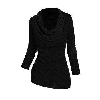 Heather Sweater Pullover Sweater Cowl Neck Draped Long Sleeve Casual Sweater, Black
Heather Sweater Pullover Sweater Cowl Neck Draped Long Sleeve Casual Sweater, Black