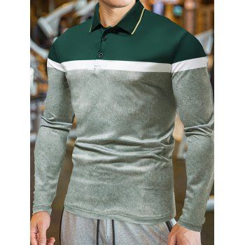 Contrast Colorblock Long Sleeve T-shirt A Quarter Button Turndown Collar Casual Tee, Multicolor
Contrast Colorblock Long Sleeve T-shirt A Quarter Button Turndown Collar Casual Tee, Multicolor