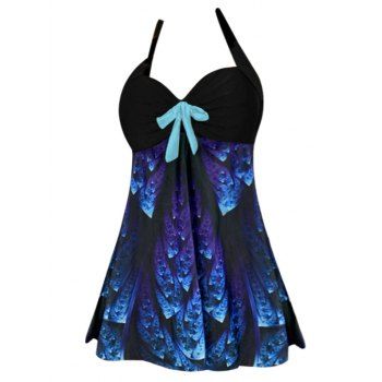 Tummy Control Modest Swimsuit 3D Print Beach Tankini Swimwear Set Halter Bowknot Padded Bathing Suit, Purple
Tummy Control Modest Swimsuit 3D Print Beach Tankini Swimwear Set Halter Bowknot Padded Bathing Suit, Purple