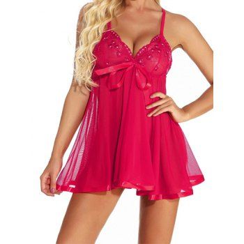 See Thru Lingerie Dress Plain Color Embroidery Flower Bowknot Lingerie Set, Light pink
See Thru Lingerie Dress Plain Color Embroidery Flower Bowknot Lingerie Set, Light pink