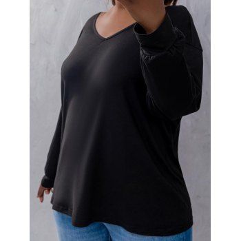 Plus Size Floral Lace Crossover Low Cut Back Tee Long Sleeve Curve T Shirt, Black
Plus Size Floral Lace Crossover Low Cut Back Tee Long Sleeve Curve T Shirt, Black