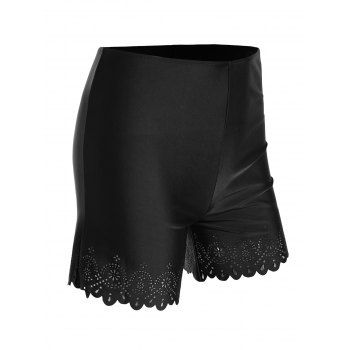 Hollow Out Flower Pattern Swim Bottom Plain Color Elastic Waist Swimsuit Boyshorts, Black
Hollow Out Flower Pattern Swim Bottom Plain Color Elastic Waist Swimsuit Boyshorts, Black