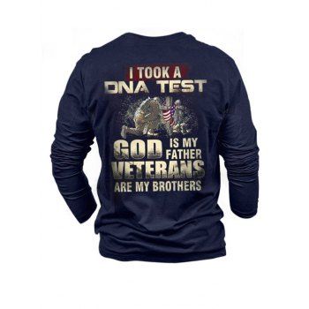 Letter Slogan American Flag Soldier Print Graphic T-shirt Casual Round Neck Long Sleeve Tee, Blue
Letter Slogan American Flag Soldier Print Graphic T-shirt Casual Round Neck Long Sleeve Tee, Blue