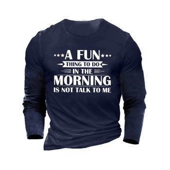 Contrasting Letter Slogan Print Graphic T-shirt Long Sleeve Round Neck Casual Tee, Blue
Contrasting Letter Slogan Print Graphic T-shirt Long Sleeve Round Neck Casual Tee, Blue
