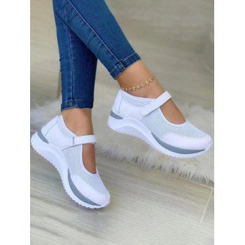 Thick Platform Breathable Slip On Casual Shoes, White