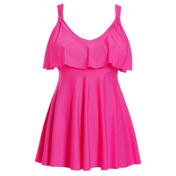 Plus Size Tankini Swimsuit Plain Color Flounce Modest Swimwear Padded Tummy Control Bathing Suit, Deep pink
Plus Size Tankini Swimsuit Plain Color Flounce Modest Swimwear Padded Tummy Control Bathing Suit, Deep pink