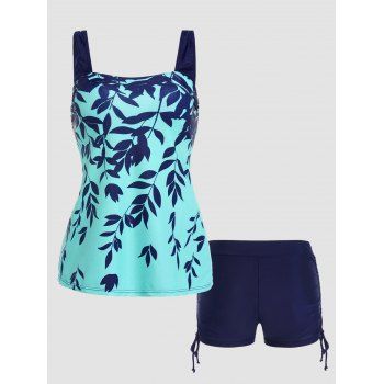 Leaf Print Tummy Control Tankini Swimwear Padded Adjustable Straps Tankini Two Piece Swimwear Cinched Boyleg Bathing Suit, Light blue
Leaf Print Tummy Control Tankini Swimwear Padded Adjustable Straps Tankini Two Piece Swimwear Cinched Boyleg Bathing Suit, Light blue