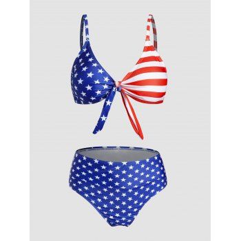 Tummy Control Bikini Swimsuit Star Striped Print Swimwear Knotted Padded Vacation Bathing Suit, Multicolor a
Tummy Control Bikini Swimsuit Star Striped Print Swimwear Knotted Padded Vacation Bathing Suit, Multicolor a