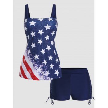 American Flag Print Tankini Swimsuit Padded Tankini Two Piece Swimwear Cinched Boyshort Bathing Suit, Blue
American Flag Print Tankini Swimsuit Padded Tankini Two Piece Swimwear Cinched Boyshort Bathing Suit, Blue