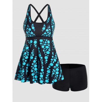 Polka Dots Print Tankini Swimsuit Padded Adjustable Straps Crossover Tankini Two Piece Swimwear Boyleg Bathing Suit, Blue
Polka Dots Print Tankini Swimsuit Padded Adjustable Straps Crossover Tankini Two Piece Swimwear Boyleg Bathing Suit, Blue
