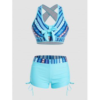 Geometric Print Tankini Swimsuit Bowknot Crisscross Padded Cinched Boyshorts Swimwear, Multicolor a
Geometric Print Tankini Swimsuit Bowknot Crisscross Padded Cinched Boyshorts Swimwear, Multicolor a