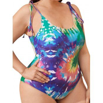 Plus Size Colorful Tie Dye Print One-piece Swimsuit Padded Bowknot Strap Shoulder One-piece Swimwear, Multicolor
Plus Size Colorful Tie Dye Print One-piece Swimsuit Padded Bowknot Strap Shoulder One-piece Swimwear, Multicolor