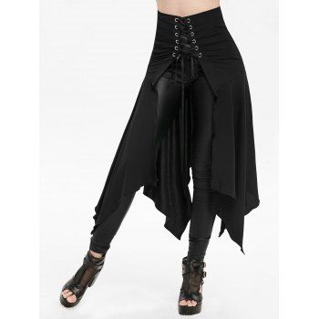 Gothic Skirt Lace Up Open Front Skirt Plain Color Midi Irregular Handkerchief Skirt, Black
Gothic Skirt Lace Up Open Front Skirt Plain Color Midi Irregular Handkerchief Skirt, Black