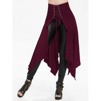 Gothic Skirt Lace Up Open Front Skirt Plain Color Midi Irregular Handkerchief Skirt, Red
Gothic Skirt Lace Up Open Front Skirt Plain Color Midi Irregular Handkerchief Skirt, Red