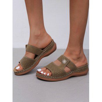Plain Color Rhinestone Sun Embellishment Slip On Flat Platform Open Toe Trendy Slippers, Brown
Plain Color Rhinestone Sun Embellishment Slip On Flat Platform Open Toe Trendy Slippers, Brown