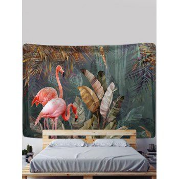 

Tropical Leaf Flamingo Print Hanging Home Decor Wall Tapestry, Multicolor
