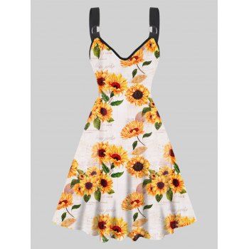 Sunflower Letter Dress V Neck O-ring Strap High Waisted A Line Mini Dress, Light yellow
Sunflower Letter Dress V Neck O-ring Strap High Waisted A Line Mini Dress, Light yellow