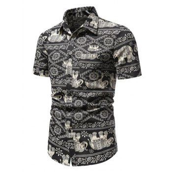 Allover Printed Shirt Front Pocket Turn Down Collar Short Sleeve Button Up Shirt, Multicolor b
Allover Printed Shirt Front Pocket Turn Down Collar Short Sleeve Button Up Shirt, Multicolor b