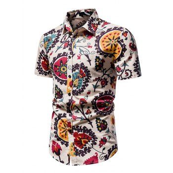 Leaf Flower Allover Printed Shirt Front Pocket Turn Down Collar Vacation Shirt, Multicolor
Leaf Flower Allover Printed Shirt Front Pocket Turn Down Collar Vacation Shirt, Multicolor