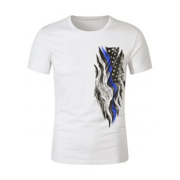 Star And Stripe American Flag Print T-shirt Round Neck Short Sleeve Casual Tee, White
Star And Stripe American Flag Print T-shirt Round Neck Short Sleeve Casual Tee, White