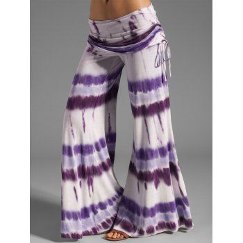Tie Dye Print Wide Leg Pants Cinched Foldover Elastic Waist Long Relaxed Pants, Concord
Tie Dye Print Wide Leg Pants Cinched Foldover Elastic Waist Long Relaxed Pants, Concord