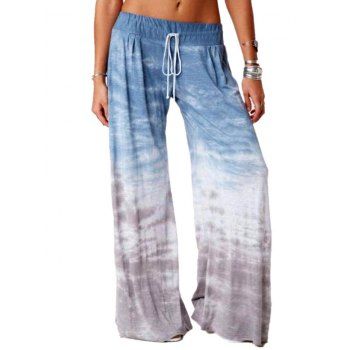 Ombre Tie Dye Print Wide Leg Pants Drawstring Elastic Waist Casual Long Loose Pants, Light blue
Ombre Tie Dye Print Wide Leg Pants Drawstring Elastic Waist Casual Long Loose Pants, Light blue