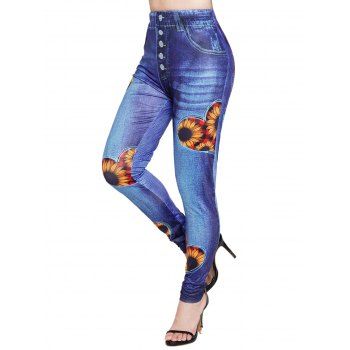 Plaid Sunflower Faux Denim 3D Print Jeggings Elastic Waist Skinny Long Leggings, Deep blue
Plaid Sunflower Faux Denim 3D Print Jeggings Elastic Waist Skinny Long Leggings, Deep blue