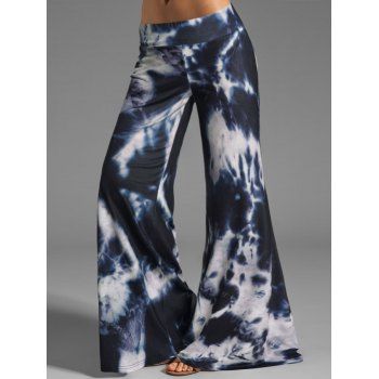 Tie Dye Print Wide Leg Pants Elastic Low Waist Casual Long Flare Pants, Deep blue
Tie Dye Print Wide Leg Pants Elastic Low Waist Casual Long Flare Pants, Deep blue