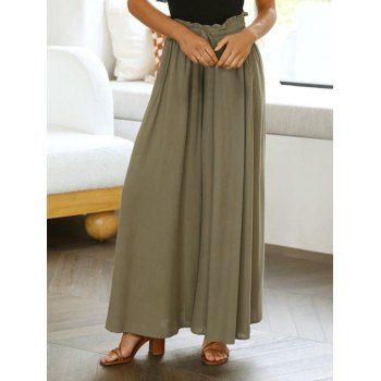 Solid Color Wide Leg Paperbag Pants Drawstring Elastic High Waist Loose Pants, Light green
Solid Color Wide Leg Paperbag Pants Drawstring Elastic High Waist Loose Pants, Light green