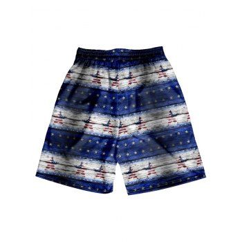 American Flag Star Print Board Shorts Elastic Waist Casual Beach Shorts, Multicolor
American Flag Star Print Board Shorts Elastic Waist Casual Beach Shorts, Multicolor
