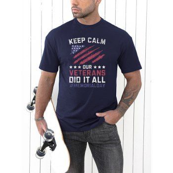 Star And Stripe Slogan Print Patriotic T-shirt Round Neck Short Sleeve Casual Graphic Tee, Deep blue
Star And Stripe Slogan Print Patriotic T-shirt Round Neck Short Sleeve Casual Graphic Tee, Deep blue