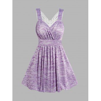 Butterfly Lace Guipure Ruched Tank Top Surplice Plunge Heathered High Waist Tank Top, Purple
Butterfly Lace Guipure Ruched Tank Top Surplice Plunge Heathered High Waist Tank Top, Purple