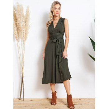 Solid Color Multi-way Bandage Dress Plunging Neck Backless Party Midi Dress, Deep green
Solid Color Multi-way Bandage Dress Plunging Neck Backless Party Midi Dress, Deep green